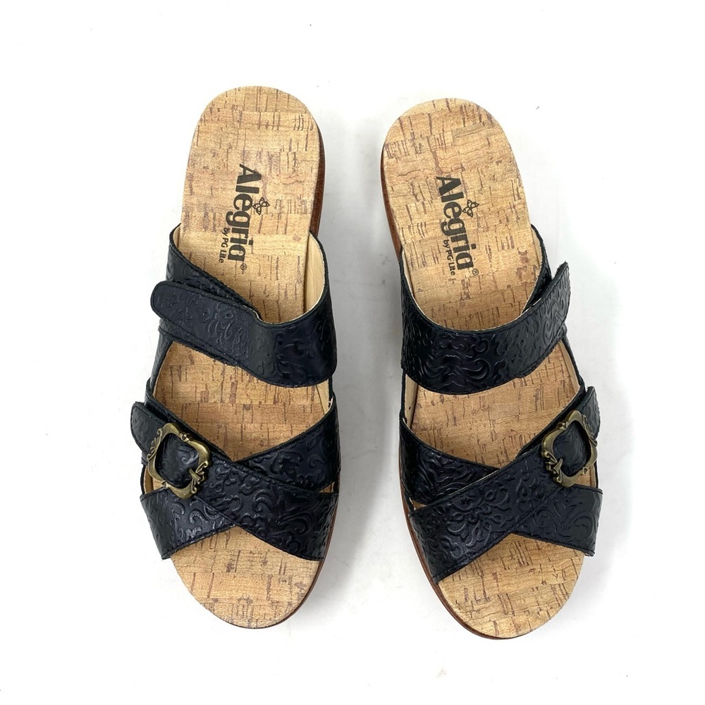 Alegria Sierra Go For Baroque Leather Wedge Sandals | Size 41 | New in Box - Picture 4 of 7